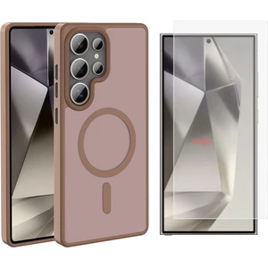 Samsung Galaxy S25 Ultra Kılıf Magsafe Şarj Özellikli Mat Arka Yüzey Zore Sio Kapak + Nano Ekran Koruyucu