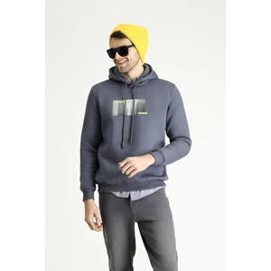 Kapüşonlu İçi Polarlı Baskılı Pamuklu Sweatshirt
