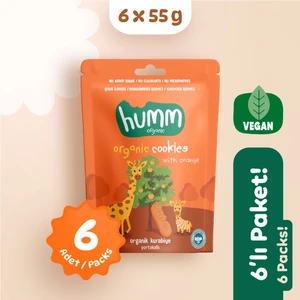 Organik Vegan Portakallı Kurabiye Atıştırmalık Paketi - 6 Adet