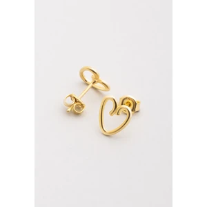 Büyülü Kalp 18 Ayar Sarı Altın Kaplama Gümüş Küpe