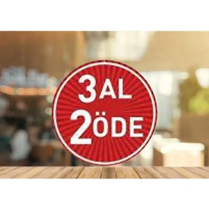 3 Al 2 Öde Yazılı Çift Yön Baskılı Dönkart