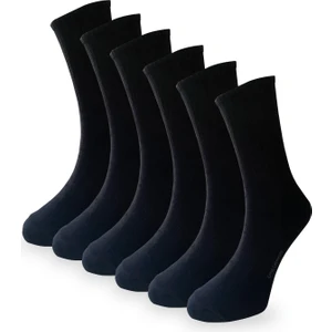 Çorap Çekmecesi Pamuklu Düz Siyah Tenis Çorap 6'lı