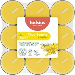 Kokulu Tealight Mum, Mimoza Kokulu, Sarı Renkli, 18'li Paket, 4 Saatlik Uzun Yan Ma Süresi - Ev Mumu - Iç Dekorasyon - Doğal Özler - Doğal Vegan Balmumu Içerir - Palmiye Yağı Içermez