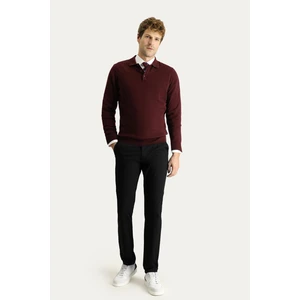 Regular Fit Likralı Kanvas / Chino Pantolon