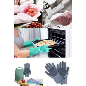 Sihirli Silikon Bulaşık Eldiveni 1 Adet Gri