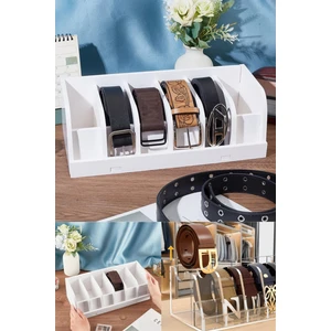 10 Bölmeli Beyaz Kemer Çorap Takı Makyaj Organizeri Dolap İçi Kemer Düzenleyici Organizer
