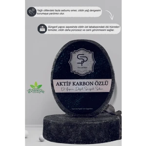Pure and Shine Aktif Karbon Özlü El Yapımı Doğal Süngerli Sabun