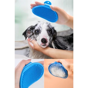 Kedi ve Köpek Silikon Yıkama ve Tüy Toplama Aparatı Ayarlanabilir Evcil Hayvan