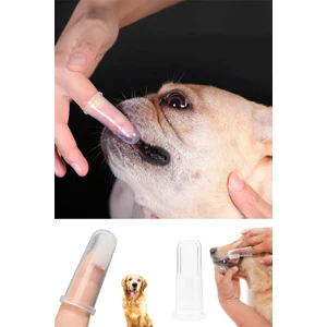 2 Adet Kediler ve Köpekler Için 2'li Parmak Diş Fırçası