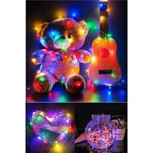 Pilli Yılbaşı Çam Ağacı Ev Süsleme Ledi  3m 28 Adet Ledli Işıklandırma Rgb LED  Işık