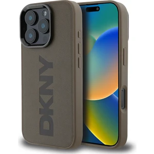 iPhone 16 Pro Kılıf Dkny Orjinal Lisanslı Magsafe Şarj Özellikli Pu Deri Plain Kapak Kahverengi