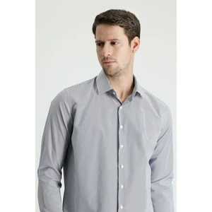 Uzun Kol Slim Fit Dar Kesim Çizgili Pamuklu Kolay Ütülenebilir Gömlek