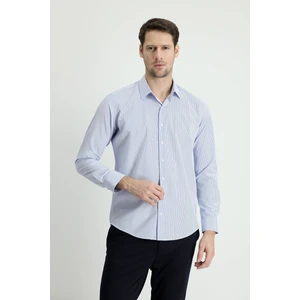 Uzun Kol Slim Fit Dar Kesim Çizgili Pamuklu Kolay Ütülenebilir Gömlek