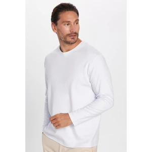 Unisex Relax Fit Rahat Kesim Pamuklu Bisiklet Yaka Beyaz Sweatshirt