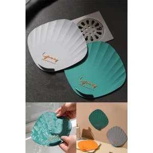 Yeşil Renk Deniz Kabuğu Kötü Koku Önleyici Silikon Mat Desen Banyo Mutfak Lavabo Balkon Tıkaç Kapağı