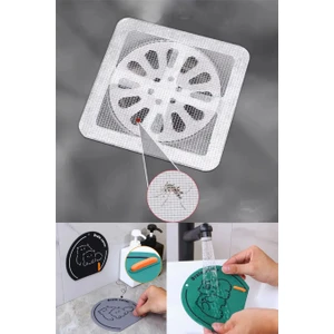 Gri Renk Gider Kötü Koku Önleyici ve 10LU Yapışkanlı Gider Süzgeci