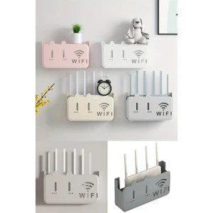 Beyaz Polikarbon Wifi Kutusu Kedi Desenli Duvar Asılabilir Sigorta ve Modem Saklama Kutusu 25X15X6 cm
