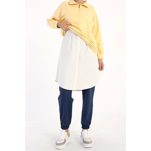 Ekru-Içlik Pamuklu Gömlek Etek