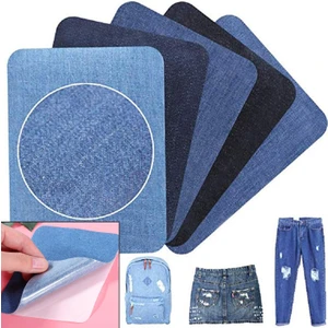 Kot Jeans Denim Kumaş Yapışkanlı Tamir Yama Seti 17 Parça Siyah
