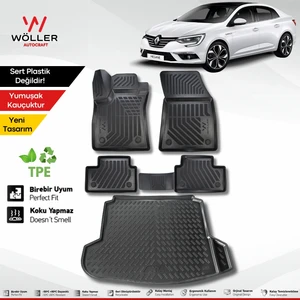 Renault Megane 4 Paspas Bagaj Havuzu Set Sedan 2016 2024 Arası 3D Wöller Ultraflex Set