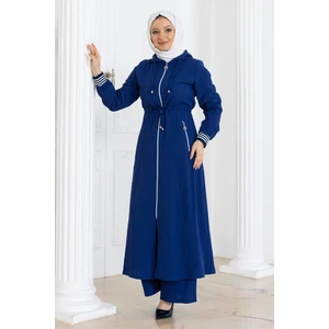 Beli Bağcıklı Kapşonlu Takım Indigo 19236