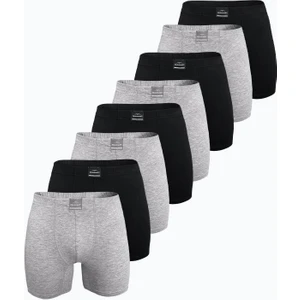 Erkek Siyah Gri 8 Li Premium Collection Modal Uzun Boxer 8M250