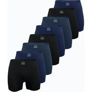 Erkek Siyah Füme Lacivert 8 Li Premium Collection Modal Uzun Boxer 8M250
