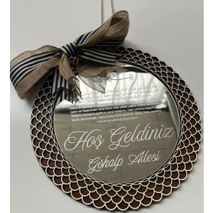 Kapı Süsü - Kişiye Özel Ahşap ve Pleksi Kapı Süsü - Ayetel Kürsi, Besmele ve Hoş Geldiniz Yazılı