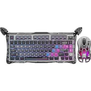 Mercury K1 Pro+M1 Pro Kablosuz Rgb Işıklı Mekanik Q Gaming Klavye ve Optik Mouse Seti, Cyberpunk