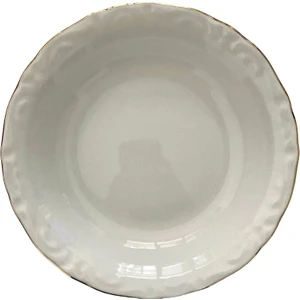 6'lı  Altın Yaldızlı 16 cm Porselen Çukur Tabak