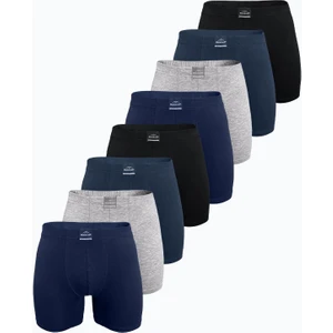 Erkek Düz Karışık Renk 8 Li Premium Collection Modal Uzun Boxer 8M250
