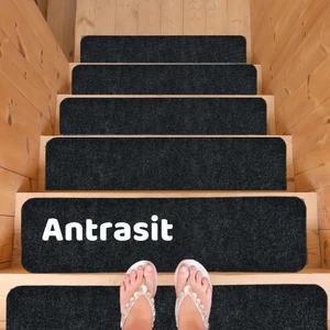 Merdiven Halısı Basamak Halısı Keçe Kaymaz Taban Kendinden Yapışkanlı Paspas Halıfleks 20X75 10 Adet