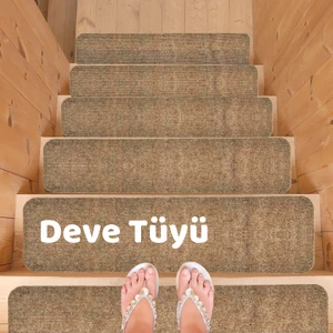 Merdiven Halısı Basamak Halısı Keçe Kaymaz Taban Kendinden Yapışkanlı Paspas Halıfleks 20X75 15 Adet
