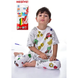 En Sevimli Figürleri Özel Kalemi ile Boyanabilir Çocuk Pijama Takımı (Yıkama Sonrası Leke Bırakmaz)