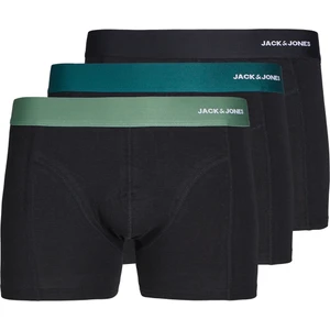 Jack & Jones Erkek Jacnıck 3'lü Boxer 12272454 Siyah-Yeşil