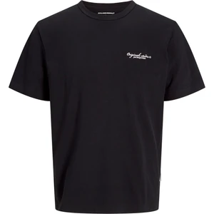 Jack & Jones Erkek Jorboston Relaxed Fit Bisiklet Yaka Baskı Detaylı %100 Pamuk T-Shirt 12272968 Siyah