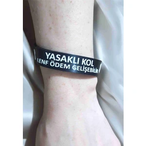 Meme Kanseri Farkındalık Bilekliği Lenfödem Bilekliği Yasaklı Kol Uyarı Bilekliği (Boyası Çıkmaz)