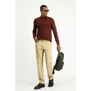 Regular Fit Likralı Kanvas / Chino Pantolon