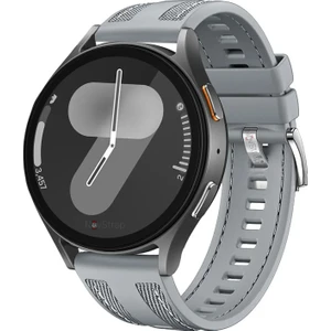 Novstrap Samsung Galaxy Watch 4 5 6 7 Fe Classic 40 42 43 44 45 46 47 mm ile Uyumlu Kordon (20MM) Hybrid Dikişli Kumaş Silikon Kayış