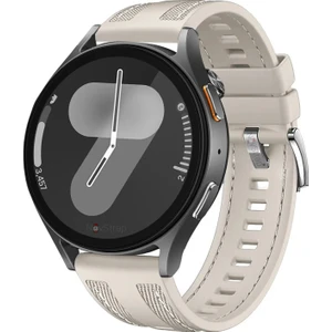 Novstrap Samsung Galaxy Watch 4 5 6 7 Fe Classic 40 42 43 44 45 46 47 mm ile Uyumlu Kordon (20MM) Hybrid Dikişli Kumaş Silikon Kayış