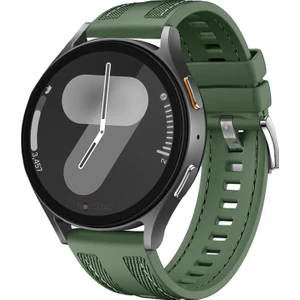 Novstrap Samsung Galaxy Watch 4 5 6 7 Fe Classic 40 42 43 44 45 46 47 mm ile Uyumlu Kordon (20MM) Hybrid Dikişli Kumaş Silikon Kayış