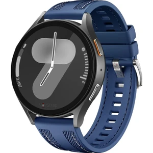 Novstrap Samsung Galaxy Watch 4 5 6 7 Fe Classic 40 42 43 44 45 46 47 mm ile Uyumlu Kordon (20MM) Hybrid Dikişli Kumaş Silikon Kayış