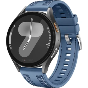 Novstrap Samsung Galaxy Watch 4 5 6 7 Fe Classic 40 42 43 44 45 46 47 mm ile Uyumlu Kordon (20MM) Hybrid Dikişli Kumaş Silikon Kayış