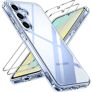 M.TK Moveteck Samsung Galaxy S25 Kılıf Kamera Çıkıntılı Korumalı Yumuşak Silikon +9h Ekran Koruyucu Cam 2in1 Set