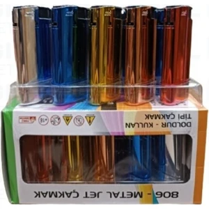 Str Metal Jet Çakmak 25 Adet Doldurulabilir