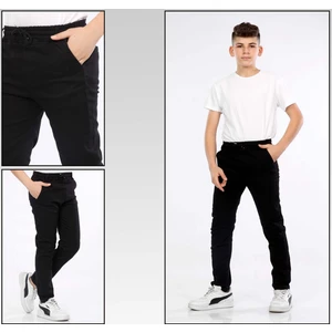 Modi Clas Yandan Cepli - Beli Lastikli -Bağcıklı %98 Pamuk %2 Likralı-Erkek Çocuk Pantolonu