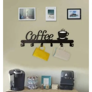 Hero Dizayn Dekoratif Metal Coffee Yazılı Mutfak Fincan ve Kupa Askılığı