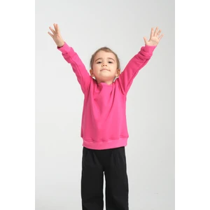 Kız Çocuk Oversize Bisiklet Yaka Basic Sweatshirt