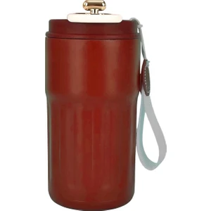 316 Paslanmaz Çelik Termometreli 450 ml 6 Saat Sıcak Soğuk Tutan Çay Kahve Termosu - FC944