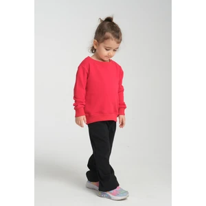 Kız Çocuk Oversize Bisiklet Yaka Basic Sweatshirt